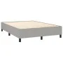 Box spring bed with light gray fabric mattress 140x190 cm by , Beds and slatted bases - Ref: Foro24-3142089, Price: 511,71 €,...