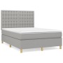 Cama box spring con colchón tela gris claro 140x200 cm de , Camas y somieres - Ref: Foro24-3142657, Precio: 497,94 €, Descuen...