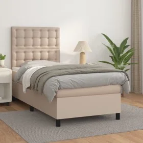 Cama box spring con colchón cuero sintético capuchino 80x200 cm de , Camas y somieres - Ref: Foro24-3142814, Precio: 306,31 €...