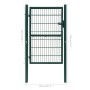 Cancela de valla 2D individual verde 106x190 cm de vidaXL, Puertas de jardín - Ref: Foro24-141750, Precio: 200,38 €, Descuent...
