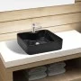 Square ceramic sink with black faucet/drain hole by vidaXL, Sinks - Ref: Foro24-141937, Price: 77,74 €, Discount: %