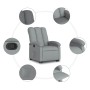 Sillón reclinable elevable de tela gris claro en Sillones | Comprar online en Foru.es