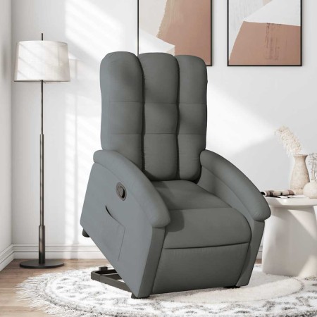 Sillón reclinable elevable de tela gris oscuro en Sillones | Comprar online en Foru.es