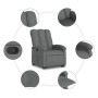Sillón reclinable elevable de tela gris oscuro en Sillones | Comprar online en Foru.es