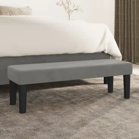 Banco de terciopelo gris claro 100x30x30 cm de , Bancos - Ref: Foro24-346666, Precio: 48,10 €, Descuento: %