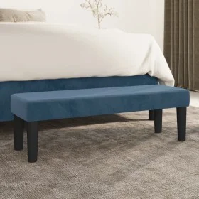 Banco de terciopelo azul oscuro 100x30x30 cm de , Bancos - Ref: Foro24-346670, Precio: 48,10 €, Descuento: %
