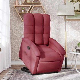 Sillón reclinable elevable tela rojo tinto en Sillones | Comprar online en Foru.es