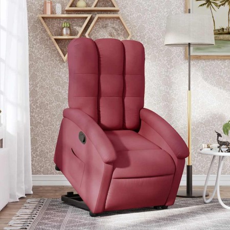 Sillón reclinable elevable tela rojo tinto en Sillones | Comprar online en Foru.es