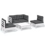 Muebles de jardín 5 pzas con cojines madera maciza de pino de , Conjuntos de jardín - Ref: Foro24-3096179, Precio: 426,27 €, ...