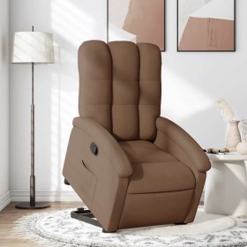 Sillón reclinable elevable de tela marrón en Sillones | Comprar online en Foru.es