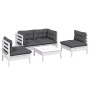 Muebles de jardín 5 pzas con cojines madera maciza de pino de , Conjuntos de jardín - Ref: Foro24-3096179, Precio: 426,27 €, ...