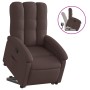 Sillón reclinable elevable tela marrón oscuro en Sillones | Comprar online en Foru.es