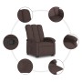 Sillón reclinable elevable tela marrón oscuro en Sillones | Comprar online en Foru.es