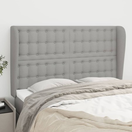 Cabecero con orejas de tela gris claro 147x23x118/128 cm de , Cabeceros y pies de cama - Ref: Foro24-3118388, Precio: 125,49 ...