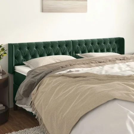 Kopfteil aus dunkelgrünem Samt, 203 x 16 x 78/88 cm von , Kopf- und Fußteile - Ref: Foro24-3119173, Preis: 96,63 €, Rabatt: %