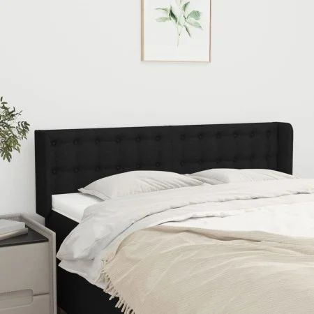 Kopfteil aus schwarzem Stoff, 147 x 16 x 78/88 cm von , Kopf- und Fußteile - Ref: Foro24-3119202, Preis: 65,01 €, Rabatt: %