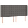 Cabecero con orejas cuero sintético gris 163x16x118/128cm de , Cabeceros y pies de cama - Ref: Foro24-3119680, Precio: 126,74...