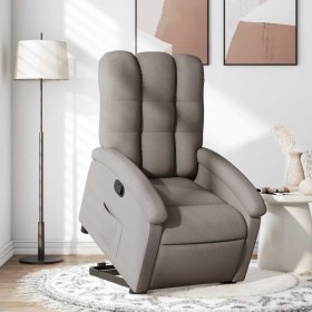 Sillón reclinable elevable tela gris taupe en Sillones | Comprar online en Foru.es
