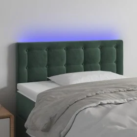 LED-Kopfteil aus dunkelgrünem Samt, 90 x 5 x 78/88 cm von , Kopf- und Fußteile - Ref: Foro24-3122085, Preis: 54,21 €, Rabatt: %