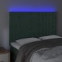 Cabecero con luces LED terciopelo verde oscuro 144x5x118/128 cm de , Cabeceros y pies de cama - Ref: Foro24-3122909, Precio: ...