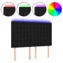 Kopfteil mit LED-Beleuchtung, schwarzer Stoff, 144 x 5 x 118/128 cm von , Kopf- und Fußteile - Ref: Foro24-3122858, Preis: 11...