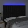 Kopfteil mit LED-Beleuchtung, schwarzer Stoff, 144 x 5 x 118/128 cm von , Kopf- und Fußteile - Ref: Foro24-3122858, Preis: 11...