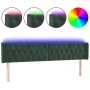 Cabecero con LED de terciopelo verde oscuro 183x16x78/88 cm de , Cabeceros y pies de cama - Ref: Foro24-3123635, Precio: 105,...