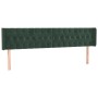 Cabecero con LED de terciopelo verde oscuro 183x16x78/88 cm de , Cabeceros y pies de cama - Ref: Foro24-3123635, Precio: 105,...