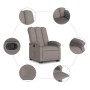 Sillón reclinable elevable tela gris taupe en Sillones | Comprar online en Foru.es
