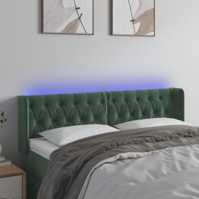 Cabecero con LED de terciopelo verde oscuro 147x16x78/88 cm de , Cabeceros y pies de cama - Ref: Foro24-3123623, Precio: 91,7...