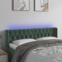 Cabecero con LED de terciopelo verde oscuro 147x16x78/88 cm de , Cabeceros y pies de cama - Ref: Foro24-3123623, Precio: 91,7...
