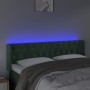 Cabecero con LED de terciopelo verde oscuro 147x16x78/88 cm de , Cabeceros y pies de cama - Ref: Foro24-3123623, Precio: 91,7...