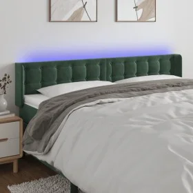 Dark green velvet headboard with LED 203x16x78/88 cm by , Headboards and footboards - Ref: Foro24-3123739, Price: 89,06 €, Di...