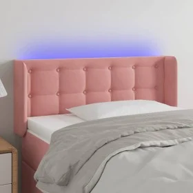 Rosa Samtkopfteil mit LED 83x16x78/88 cm von , Kopf- und Fußteile - Ref: Foro24-3123705, Preis: 56,46 €, Rabatt: %
