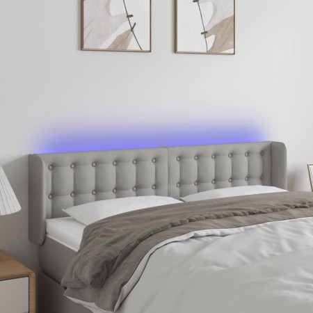 Cabecero con LED de tela gris claro 147x16x78/88 cm de , Cabeceros y pies de cama - Ref: Foro24-3123668, Precio: 71,70 €, Des...