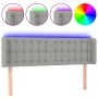Light gray fabric headboard with LED 147x16x78/88 cm by , Headboards and footboards - Ref: Foro24-3123668, Price: 69,70 €, Di...