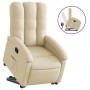 Sillón reclinable elevable de tela color crema en Sillones | Comprar online en Foru.es