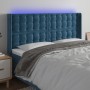 Cabecero con LED de terciopelo azul oscuro 163x16x118/128 cm de , Cabeceros y pies de cama - Ref: Foro24-3124540, Precio: 150...