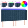 Cabecero con LED de terciopelo azul oscuro 163x16x118/128 cm de , Cabeceros y pies de cama - Ref: Foro24-3124540, Precio: 150...