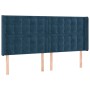 Cabecero con LED de terciopelo azul oscuro 163x16x118/128 cm de , Cabeceros y pies de cama - Ref: Foro24-3124540, Precio: 150...