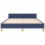 Estructura de cama con cabecero de tela azul 140x190 cm de , Camas y somieres - Ref: Foro24-3125379, Precio: 231,00 €, Descue...