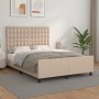 Estructura de cama cabecero cuero sintético capuchino 140x200cm de , Camas y somieres - Ref: Foro24-3125578, Precio: 235,18 €...