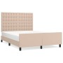 Estructura de cama cabecero cuero sintético capuchino 140x200cm de , Camas y somieres - Ref: Foro24-3125578, Precio: 235,18 €...