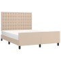 Estructura de cama cabecero cuero sintético capuchino 140x200cm de , Camas y somieres - Ref: Foro24-3125578, Precio: 235,18 €...
