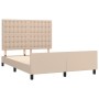 Estructura de cama cabecero cuero sintético capuchino 140x200cm de , Camas y somieres - Ref: Foro24-3125578, Precio: 235,18 €...