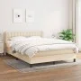 Box spring bed with cream fabric mattress 140x200 cm by , Beds and slatted bases - Ref: Foro24-3126570, Price: 449,83 €, Disc...