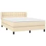 Box spring bed with cream fabric mattress 140x200 cm by , Beds and slatted bases - Ref: Foro24-3126570, Price: 449,83 €, Disc...