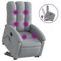 Sillón de masaje reclinable de pie de tela gris claro en Sillones | Comprar online en Foru.es