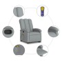 Sillón de masaje reclinable de pie de tela gris claro en Sillones | Comprar online en Foru.es