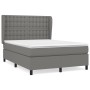 Cama box spring con colchón tela gris oscuro 140x200 cm de , Camas y somieres - Ref: Foro24-3128286, Precio: 517,48 €, Descue...